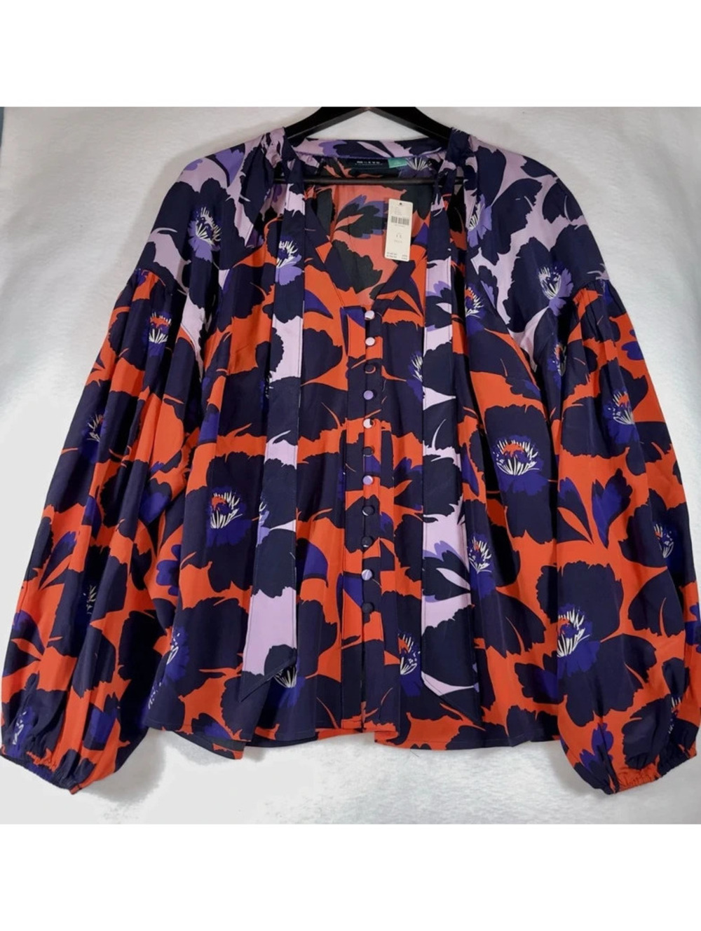 Maeve by Anthropologie 100% Silk Floral Blouse – Size 1X G00117 – NWT